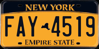 NY license plate FAY4519