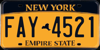 NY license plate FAY4521