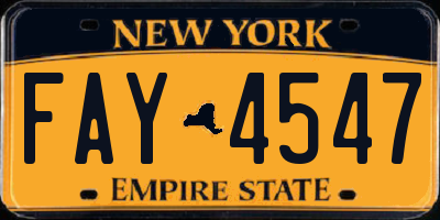 NY license plate FAY4547