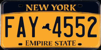 NY license plate FAY4552