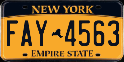 NY license plate FAY4563
