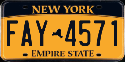 NY license plate FAY4571