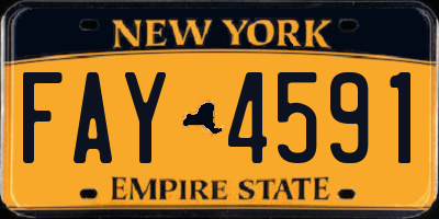 NY license plate FAY4591