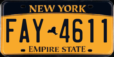 NY license plate FAY4611