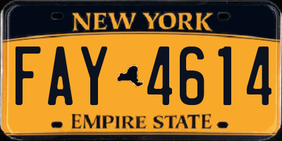 NY license plate FAY4614