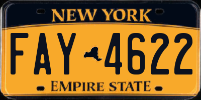 NY license plate FAY4622