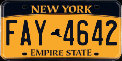 NY license plate FAY4642