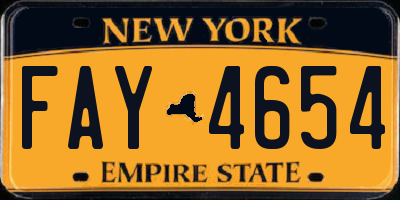 NY license plate FAY4654