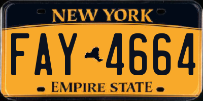 NY license plate FAY4664