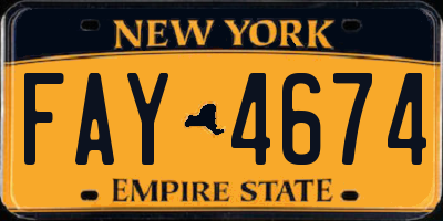 NY license plate FAY4674