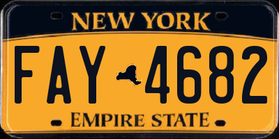 NY license plate FAY4682