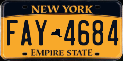 NY license plate FAY4684