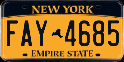 NY license plate FAY4685