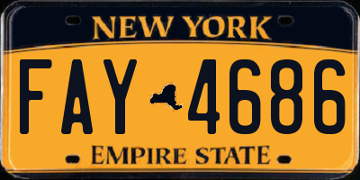 NY license plate FAY4686