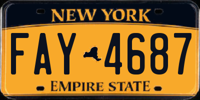 NY license plate FAY4687