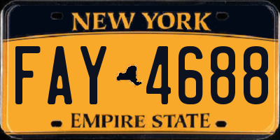 NY license plate FAY4688