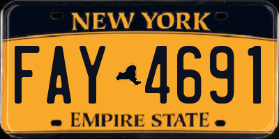 NY license plate FAY4691