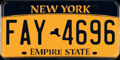 NY license plate FAY4696