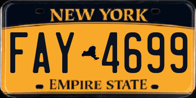 NY license plate FAY4699
