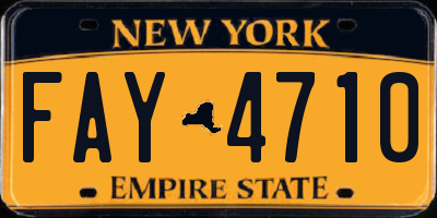 NY license plate FAY4710