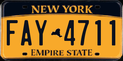 NY license plate FAY4711