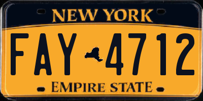 NY license plate FAY4712