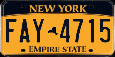 NY license plate FAY4715