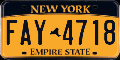NY license plate FAY4718