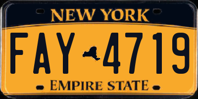 NY license plate FAY4719