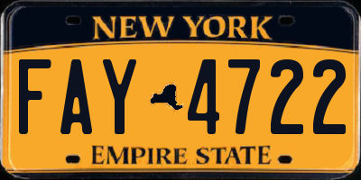 NY license plate FAY4722