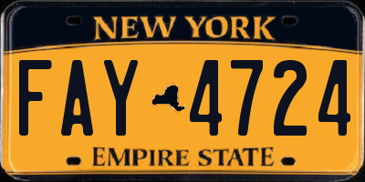NY license plate FAY4724