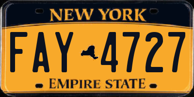 NY license plate FAY4727