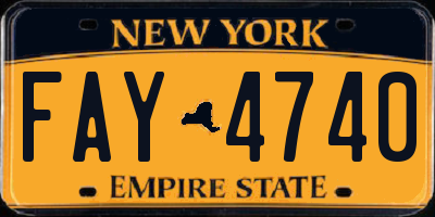 NY license plate FAY4740