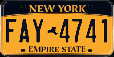 NY license plate FAY4741