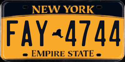 NY license plate FAY4744