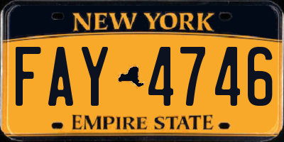 NY license plate FAY4746
