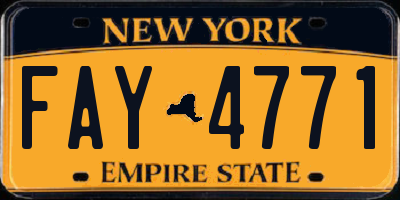 NY license plate FAY4771