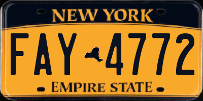 NY license plate FAY4772