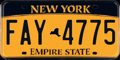 NY license plate FAY4775