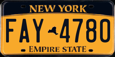 NY license plate FAY4780