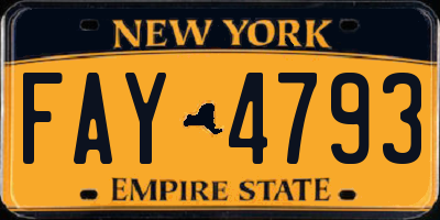 NY license plate FAY4793