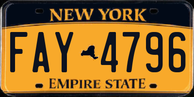 NY license plate FAY4796