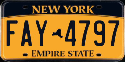 NY license plate FAY4797