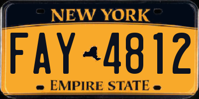 NY license plate FAY4812