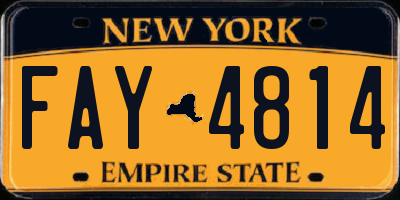 NY license plate FAY4814