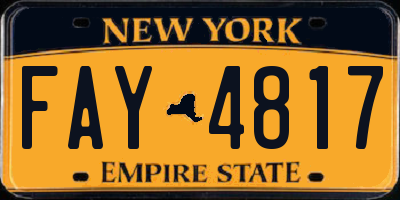 NY license plate FAY4817