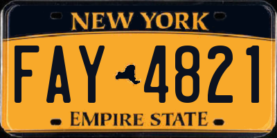 NY license plate FAY4821