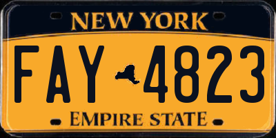 NY license plate FAY4823