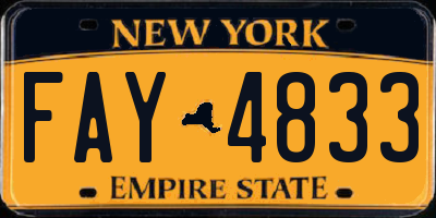 NY license plate FAY4833