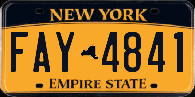 NY license plate FAY4841